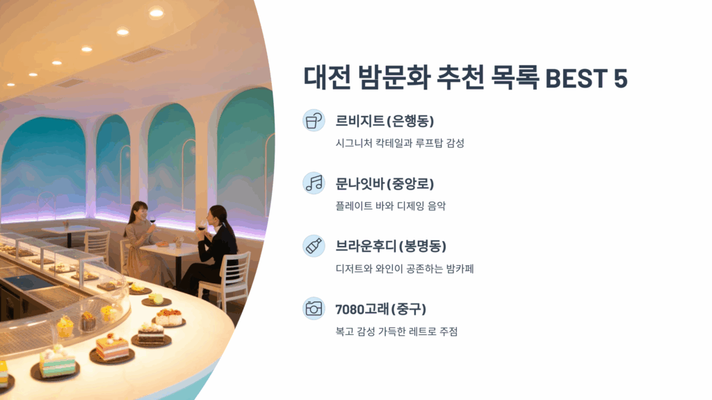 대전 밤문화 트렌드 2025 – 요즘 진짜 잘 나가는 유흥 스타일 총정리 2 대전 밤문화 2
